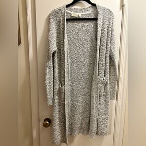 Gray Long Cardigan Sweater